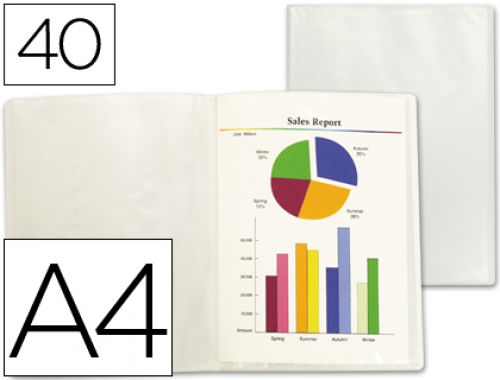 Capa catalogo liderpapel 40 bolsas polipropileno din a4 traslucida transparente , Liderpapel , 51719 , 4710581470548